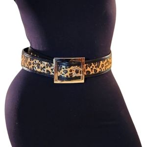 BELT L ANIMAL PRINT SILVER BUCKLE BOHEMIAN BELT